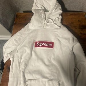 Supreme box logo hoodie white FW16
